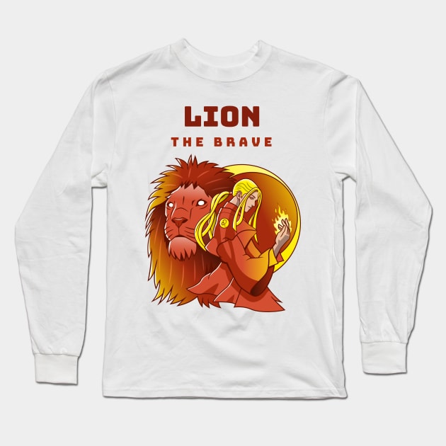 LION THE BRAVE Long Sleeve T-Shirt by Creativity Haven